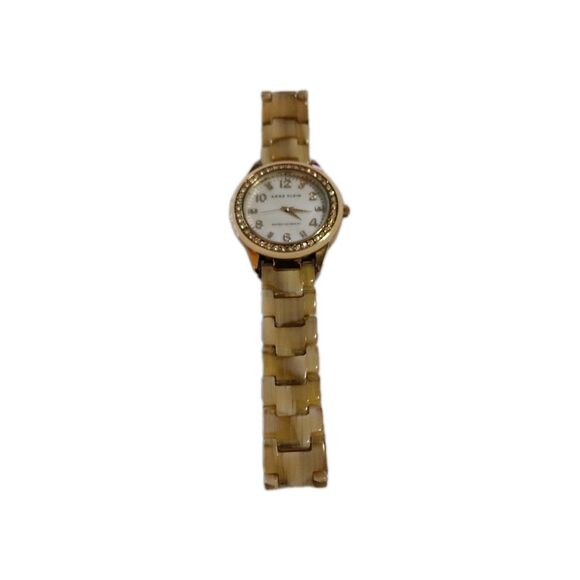 Anne Klein Tan Tortoise Shell Bracelet Watch 10/9956S Swarovski NEW BATTERY - Picture 2 of 16